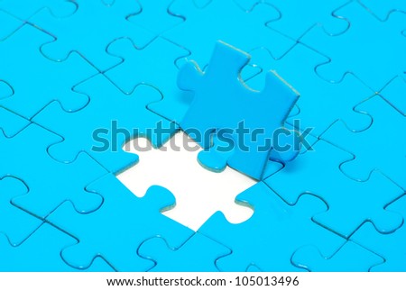 blue puzzles for background. business concept
