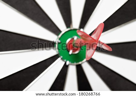 darts arrows in the target center