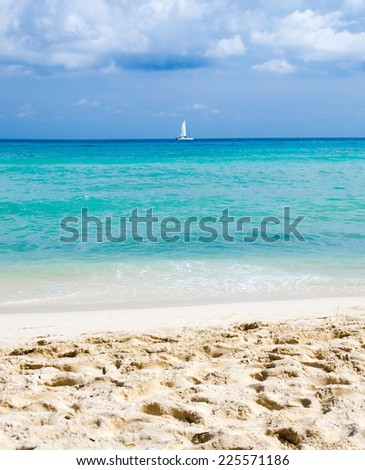 beautiful blue caribbean sea beach