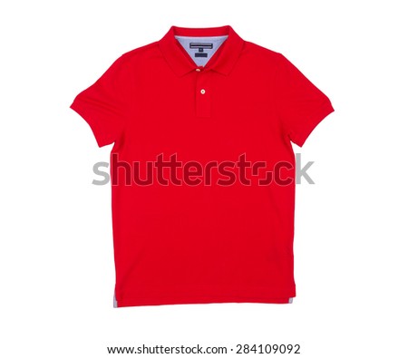 Red T-shirt isolated on white background