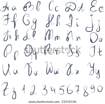 Hand Written Alphabet Stock Vector Illustration 23216146 : Shutterstock