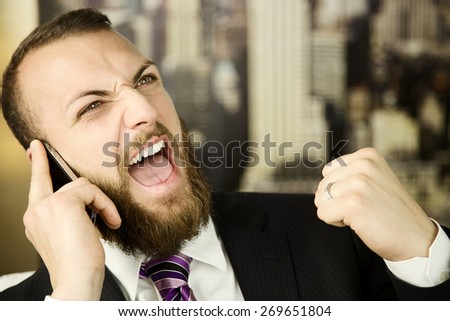 happy business man receiving great news