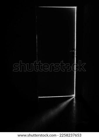 Similar – Image, Stock Photo Light behind the door covered with a curtain