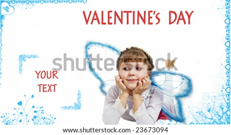 Stock photo: an image of a little cupid with place for text