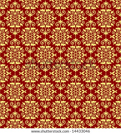 Gold And Red Vector Wallpaper Pattern - 14433046 : Shutterstock