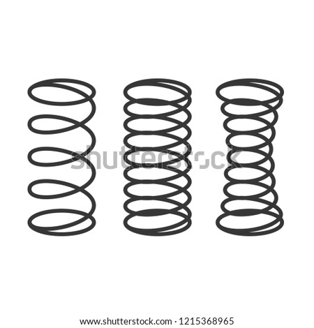 Mattress Spring Set on White Background. Vector