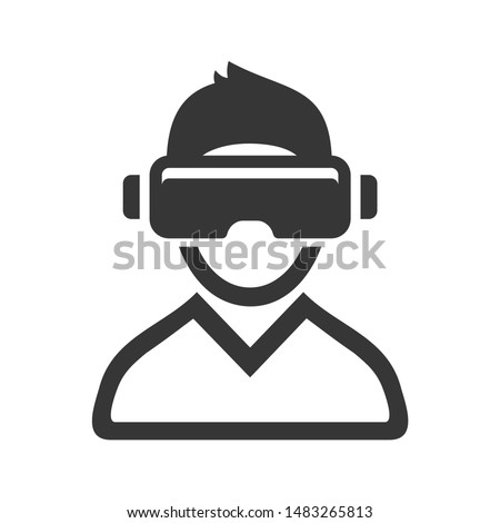 Virtual Reality Headset Icon on White Background. Vector