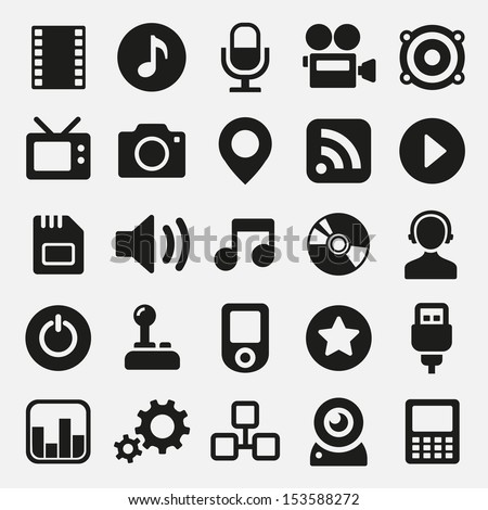 Multimedia icons set