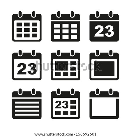 Calendar icons set.