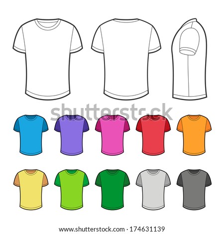 Vector Blank Tshirt Template Front and Back | Download Free Vector Art ...
