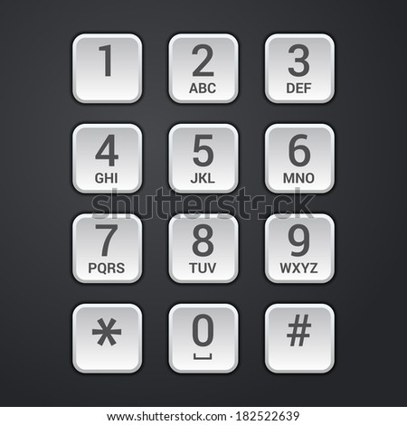 Digital dial plate of security lock or telephone keypad vector