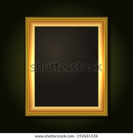 Gold Picture Frame with Dark Canvas