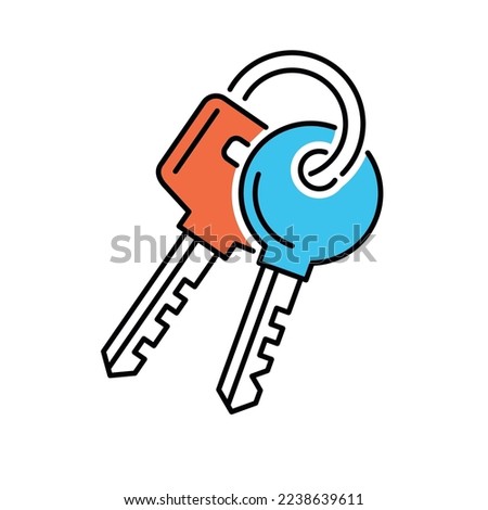 Two Keys Icon on White Background. Vector