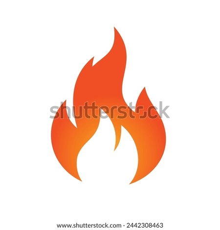 Red Fire Flame Logo Sign. Vector