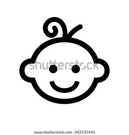 Boy Baby Face Icon Logo. Vector