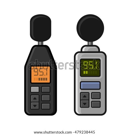 Sound Level Meter Set on White Background. Vector illustration