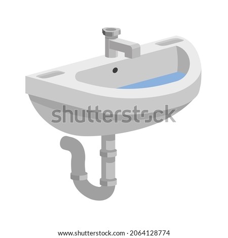 wash basin flat vector illustration..cartoon.washbasin.isometric.bathroom.hand washing.clean.sink.
