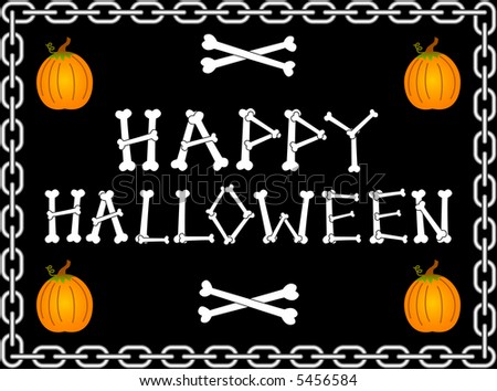 Jpeg version of happy halloween sign with chain border.