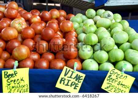 Fresh veggies being sold in a Farmers market
