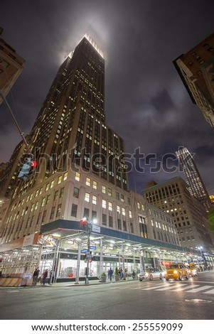NEW YORK, USA - June 30, 2014: Empire State Building closeup in New York City. Empire State Building is a 102-story landmark and was world's tallest building for more than 40 years.