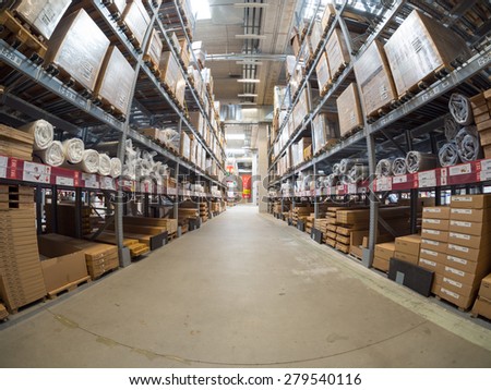 BOLOGNA, ITALY - May 19, 2015: Inside Ikea Bologna. Ikea is present in Italy for 25 years and has opened in Bologna in 1997.