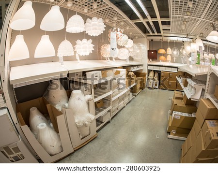 BOLOGNA, ITALY - April 19, 2015: Inside Ikea Bologna. Ikea is present in Italy for 25 years and has opened in Bologna in 1997.