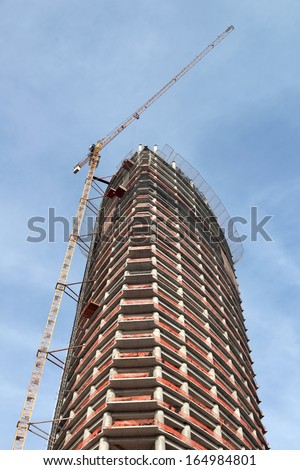 ISTANBUL, TURKEY - NOVEMBER 11, 2013: Torun Tower, the only A + class in the region, with offices in Esentepe center of the business world continues to rise. Taken on November 11, 2013