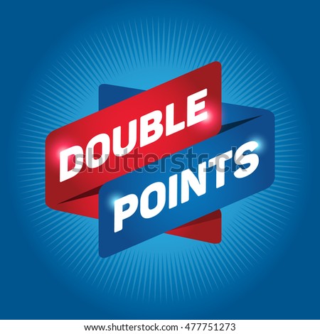 DOUBLE POINTS arrow tag sign.