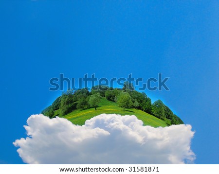 fantasy land in clouds