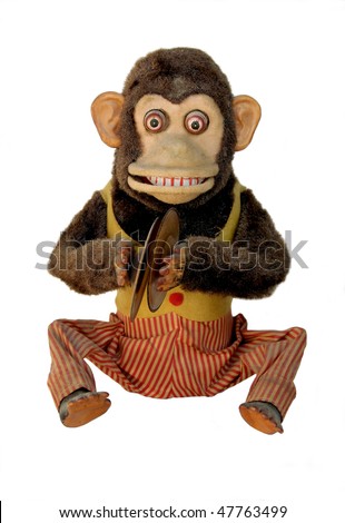 Mechanical Monkey Toy, Full Body Isolated On White Stock Photo 47763499 ...