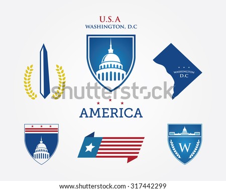 Washington DC. America logo design