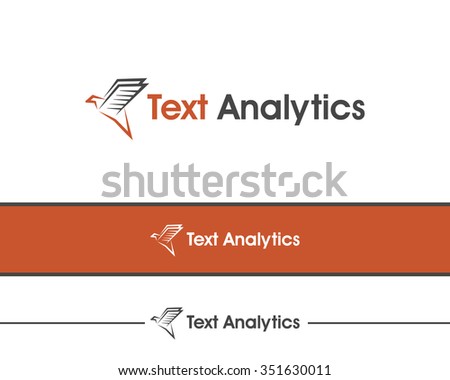 Text, linguistic, analytic logo design
