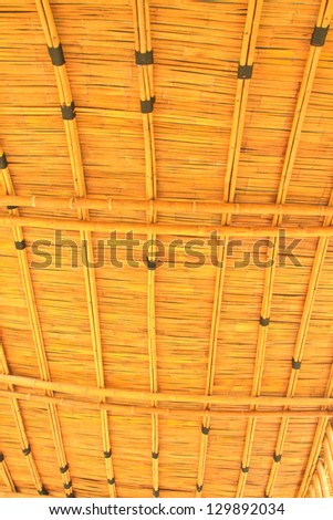 abstract bamboo wall connected with bamboo and bamboo fish trap, construction details