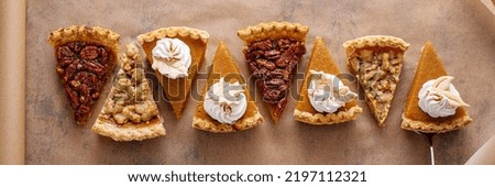 Similar – Image, Stock Photo Sliced apple pie with lattice crust isolated on green table. Homemade apple pie, top view