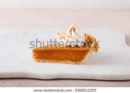 Similar – Image, Stock Photo Slice of pumpkin pie on a dish