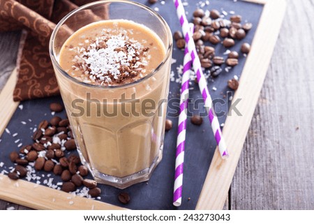 Similar – Image, Stock Photo Chocolate Smoothie in Coconut Bowl