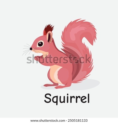 Squirrel Vector Illustration Gathering Nuts