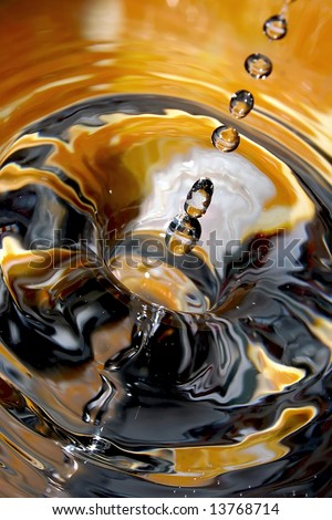 Here are the pure drops of water, the rest is the play with background and light. The background is a fresh orange.