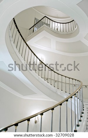 Stairwell in the Polish palace. Royal castle in Warsaw.