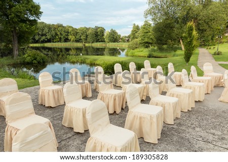 Elegant event in luxury garden.
