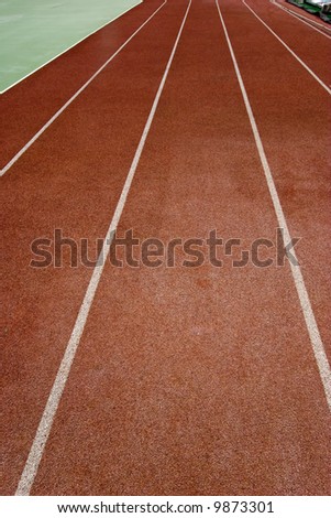 Running tracks with a diminishing perspective in a stadium