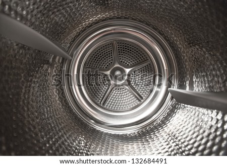 Inside the drum of a drying machine