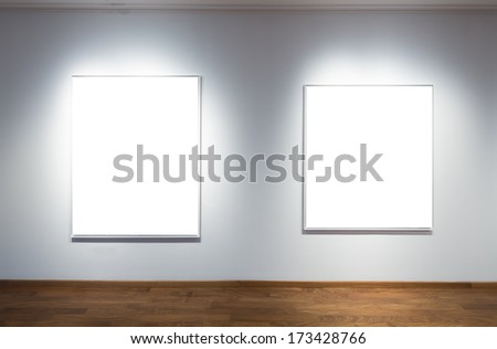 Empty frames in an art gallery