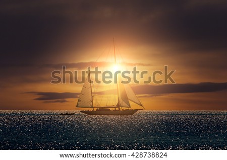 Similar – Image, Stock Photo Sailboats in the sunset at the marina in Dragor/ Denmark