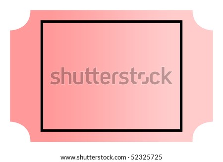 Blank Gradient Pink Cinema Or Movie Ticket With Copy Space, Isolated On ...