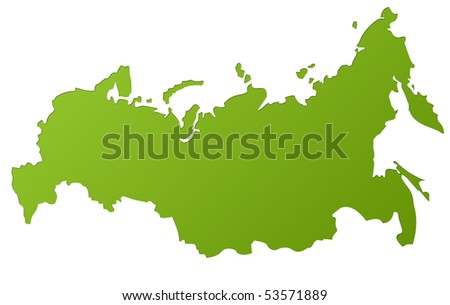 Map Of Russia In Gradient Green, Isolated On White Background. Stock ...