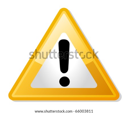 Exclamation Mark In Yellow Triangle Shaped Warning Road Sign, Isolated ...