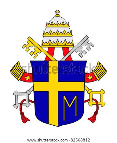 Pope John Paul Second Of Ii Coat Of Arms; Isolated On White Background ...