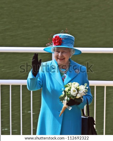 SCARBOROUGH, ENGLAND - MAY 20: Her Royal Highness Queen Elizabeth II at opening of Royal Open Air Theater, Scarborough, North Yorkshire, England. May 20 2010