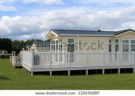 Luxurious static caravavans in holiday park, Cayton Bay, Scarborough, England.